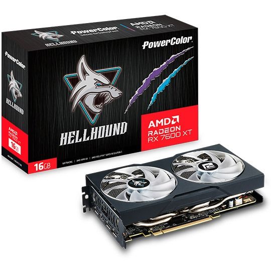 Відеокарта AMD Radeon RX 7600 XT 16GB GDDR6 Hellhound OC PowerColor (RX 7600 XT 16G-L/OC)