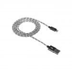 Кабель Canyon USB - Lightning (M/M), обплетення, 1 м, Dark Grey (CNE-CFI3DG)