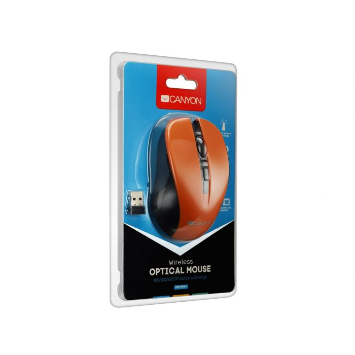 Миша бездротова Canyon CNE-CMSW1O Orange USB