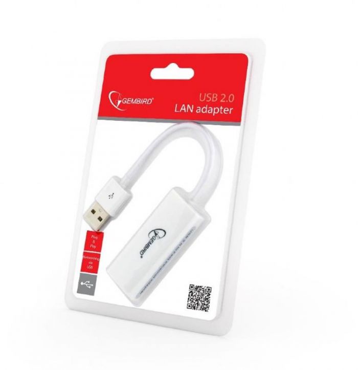 Мережевий адаптер Gembird (NIC-U2-02) USB - Fast Ethernet, білий