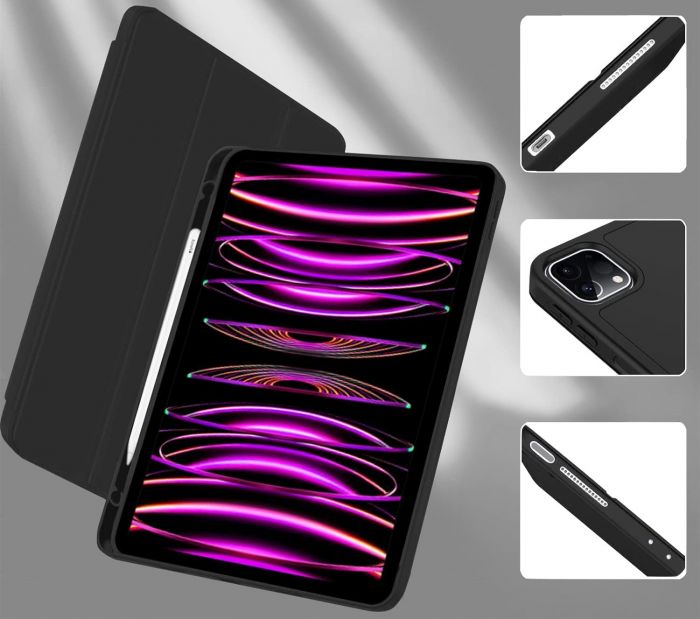 Чохол-книжка BeCover Tri Fold Soft TPU з кріпленням Apple Pencil для Apple iPad Pro 11 2020/2021/2022 Black (711109)