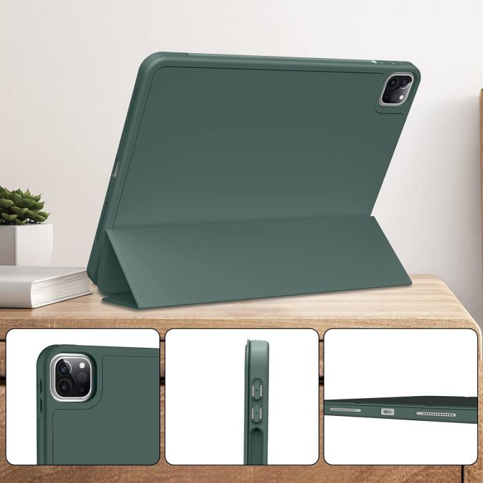 Чохол-книжка BeCover Tri Fold Soft TPU з кріпленням Apple Pencil для Apple iPad Pro 11 2020/2021/2022 Dark Green (711110)