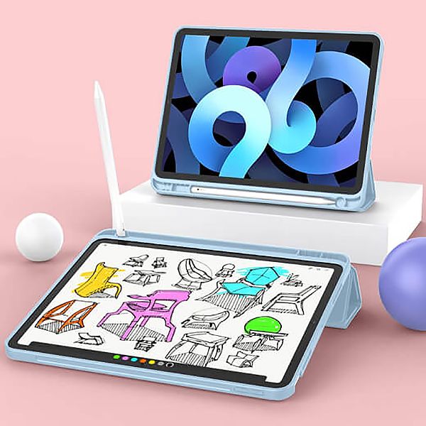 Чохол BeCover Tri Fold Soft TPU з кріпленням Apple Pencil для Apple iPad Air 11" M2 2024 Light Blue (711403)