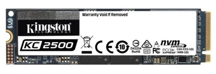 Накопичувач SSD 1TB M.2 NVMe Kingston KC2500 M.2 2280 PCIe 3.0 x4 3D TLC (SKC2500M8/1000G)