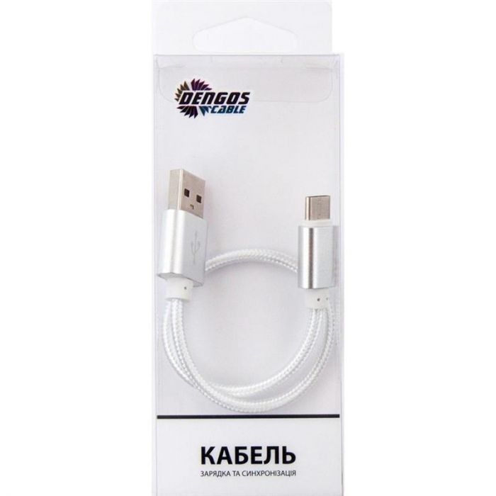 Кабель Dengos USB-USB Type-C 0.25м White (NTK-TC-SHRT-WHITE)