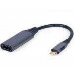 Адаптер Cablexpert HDMI - USB Type-C (F/M), 0.15 м, Black (A-USB3C-HDMI-01)