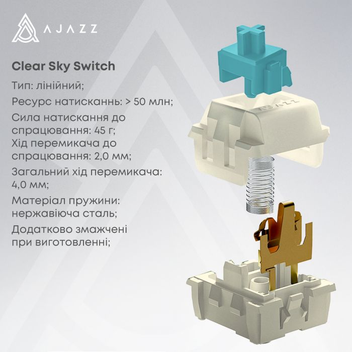 Клавіатура бездротова Ajazz AK980 Clear Sky Switch Black (AK980-CS-BGY)