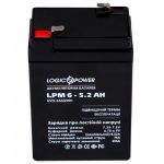 Акумуляторна батарея LogicPower LPM 6V 5.2AH (LPM 6 - 5.2 AH) AGM