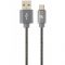 Кабель Cablexpert USB - USB Type-C V 2.0 (M/M), 1 м, сірий (CC-USB2S-AMCM-1M-BG) 