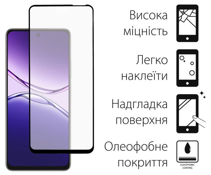 Чохол-накладка Dengos для Oppo A5 Pro Black Full Glue (DG-KM-150) + захисне скло