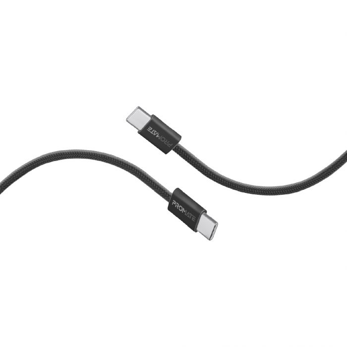 Кабель Promate EcoLine-CC120 USB Type-C - USB Type-C (M/M), 3 A, 60 W, 1.2 м, Black
