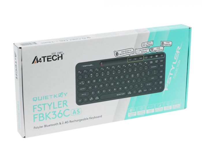 Клавіатура бездротова A4Tech FBK36C AS Black