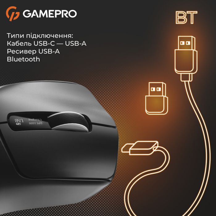 Миша бездротова GamePro Genesis Ranker Black (GM012B)