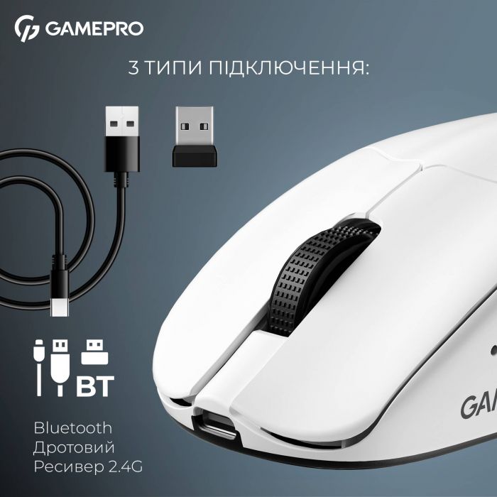 Миша бездротова GamePro Asgard Surt White (GM017W)