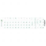 Наліпки на клавіатуру Grand-X Protection 60 keys Cyrillic Transparent/Green (GXTPGW)