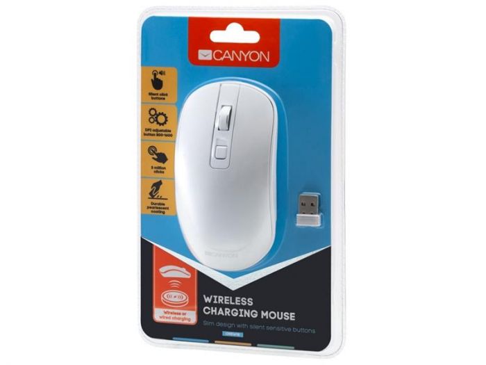 Миша бездротова Canyon CNS-CMSW18PW White