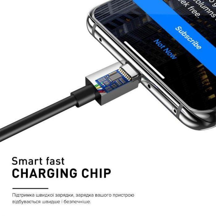 Кабель Luxe Cube USB Type-А - USB Type-C (M/M), 3 А, 1 м, чорний (8886668686112)