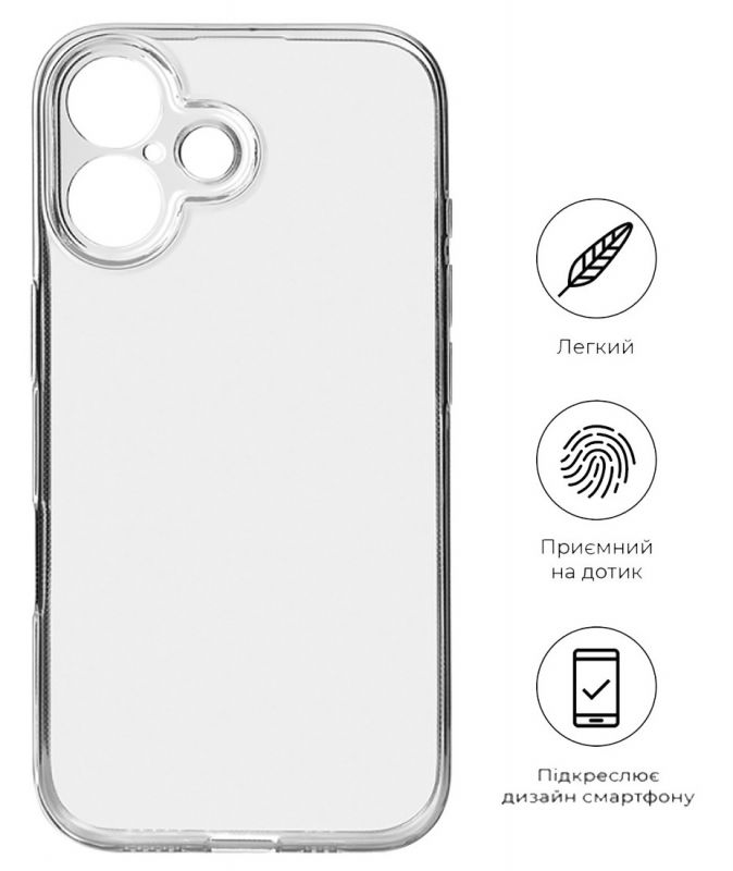 Чохол-накладка BeCover для Apple iPhone 16 Plus Transparancy (712277)