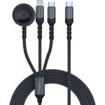 Кабель Promate USB Type-C - USB Type-C (M/M) Lightning 27W 60W Apple MagSafe 1 2.5W, 4A, 1.5 м, Black (icharge-trio.black)