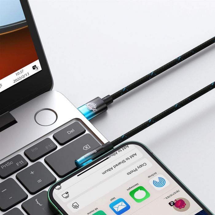 Кабель Baseus MVP 2 USB Type-C - Lightning (M/M), 20W, 1 м Black/Blue (CAVP000221)