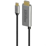 Кабель Promate HDMI-PD100 USB Type-C - HDMI V 2.0 (M/M), 1.8 м, Grey