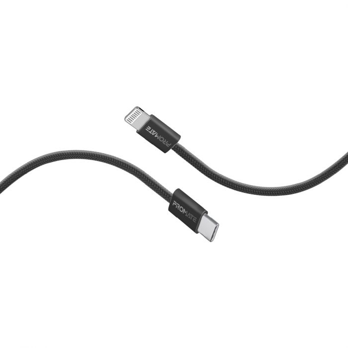 Кабель Promate USB Type-C - Lightning (M/M), 3 A, 27 W, 1.2 м, EcoLine-Ci120 Black