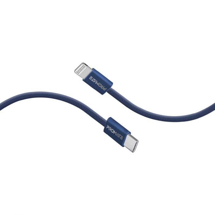 Кабель Promate USB Type-C - Lightning (M/M), 3 A, 27 W, 1.2 м, EcoLine-Ci120 Navy