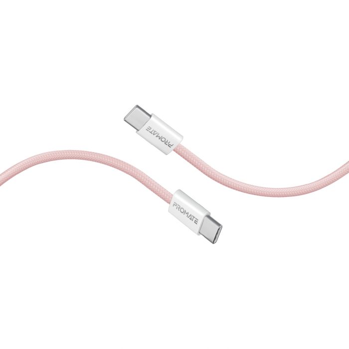 Кабель Promate USB Type-C - USB Type-C (M/M), 3 A, 60 W, 2 м, EcoLine-CC200 Pink