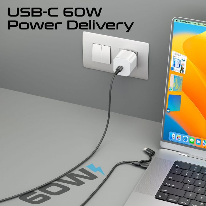 Кабель Promate USB Type-C - USB Type-C Lightning (M/M), 3A, 60W, 1.2 м, Black (powerlink-cci.black)