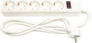 Фільтр живлення PowerPlant JY-1056/3 (PPSA10M30S5) 5 розеток, 3 м, білий пакет