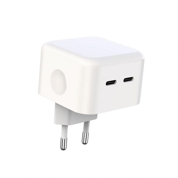 Мережевий зарядний пристрій XO L102 (2USB-Cх3A) QC3.0 White (XO-L102i-WH) + кабель Lightning