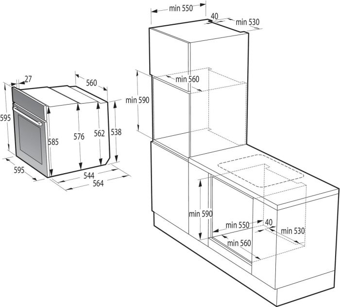 Вбудований комплект Варильна поверхня Gorenje ECT43X + Духова шафа Gorenje BOSX6737E06BG