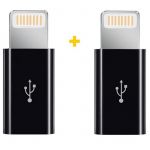 Адаптер XoKo AC-030 micro USB - Lightning (F/M), 2шт., Black (XK-AC030-BK2)