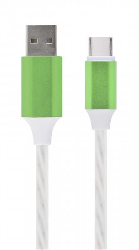 Кабель Cablexpert USB - USB Type-C V 2.0 (M/M), преміум, 1 м, білий (CC-USB-CMLED-1M)