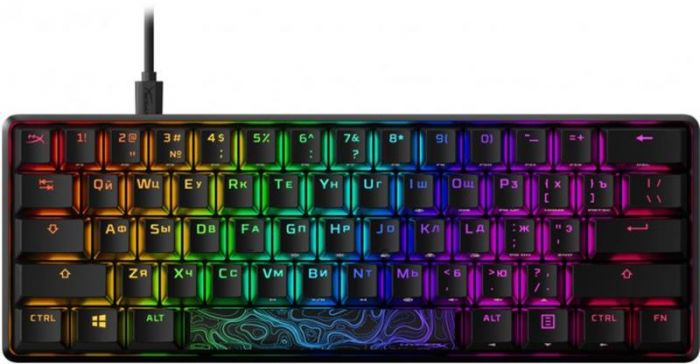 Клавіатура HyperX Alloy Origins 60 Red RGB Black (4P5N0AA)