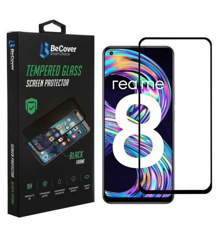 Захисне скло BeCover для Realme 8 Black (706657)