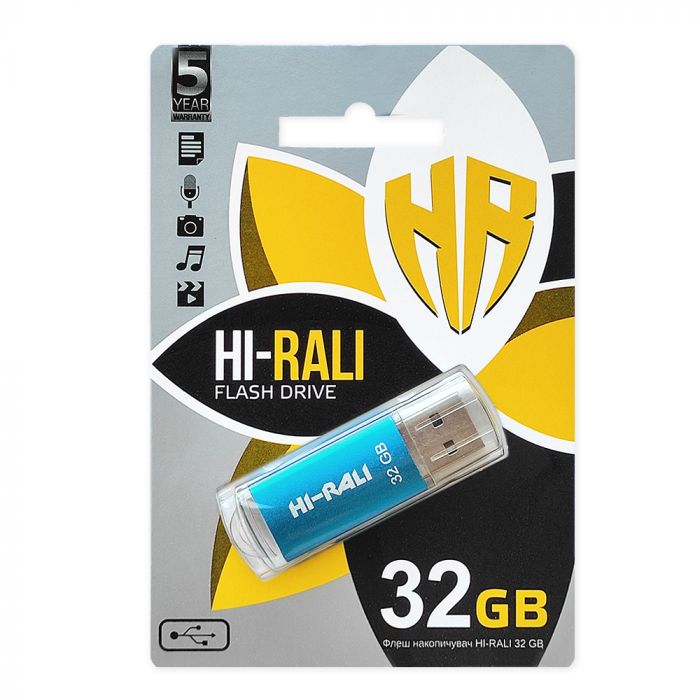 Флеш-накопичувач USB 32GB Hi-Rali Rocket Series Blue (HI-32GBVCBL)