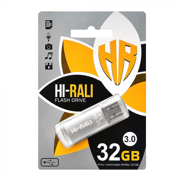 Флеш-накопичувач USB3.0 32GB Hi-Rali Rocket Series Silver (HI-32GB3VCSL)