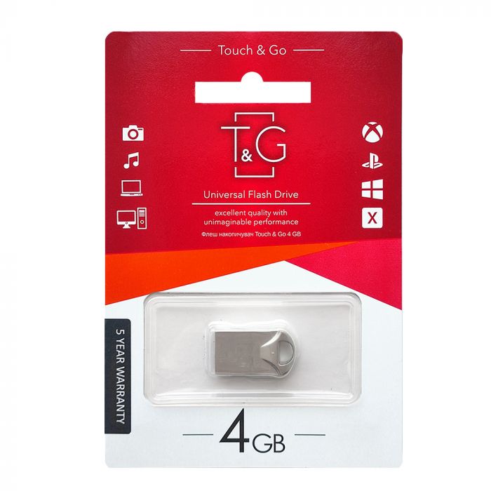 Флеш-накопичувач USB 4GB T&G 106 Metal Series Silver (TG106-4G)