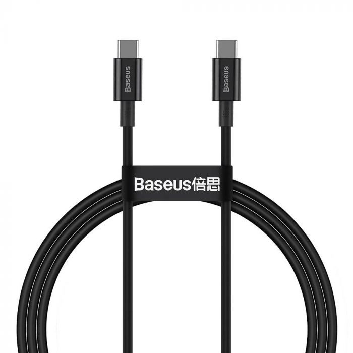 Кабель Baseus Superior Fast Charging USB Type-C - USB Type-C (M/M), 1 м, Black (CATYS-B01)