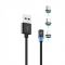 Кабель SkyDolphin S59KIT Magnetic USB - Lightning + microUSB + Type-C (M/M) 1 м, Black (SDUSB-000547)