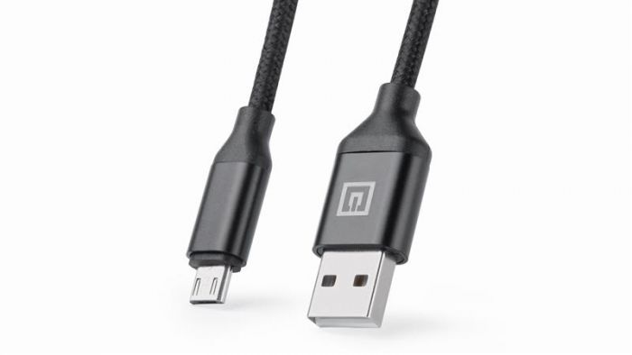 Кабель REAL-EL Premium Fabric USB - micro USB (M/M), 2 м, Black (EL123500048)