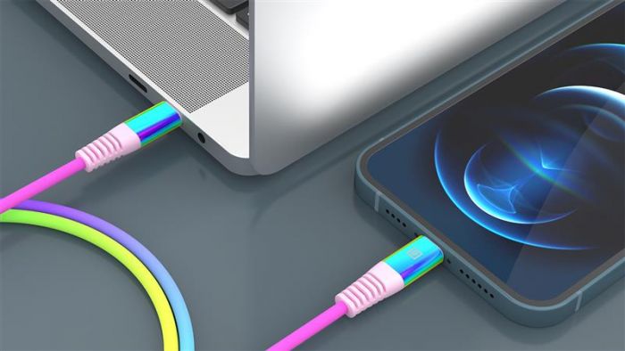 Кабель REAL-EL USB Type-C - Lightning (M/M), 1 м, Rainbow (EL123500054)