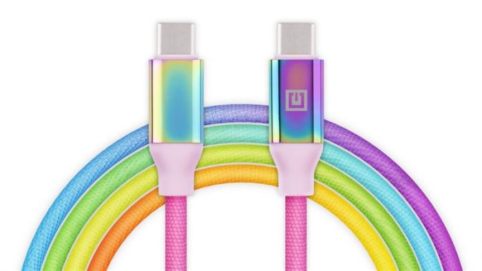 Кабель REAL-EL Premium USB Type-C - USB Type-C (M/M), 1 м, Rainbow (EL123500053)