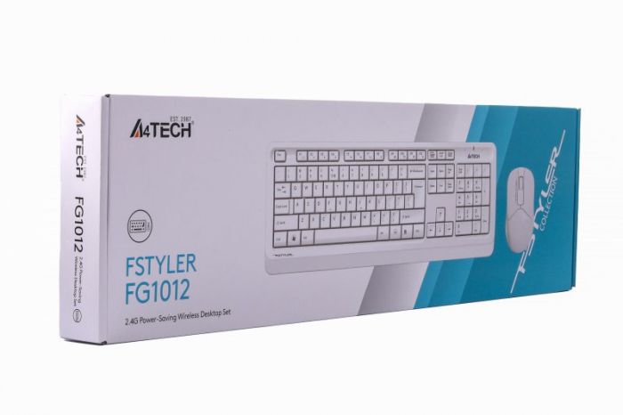 Комплект (клавіатура, миша) бездротовий A4Tech FG1012 White USB