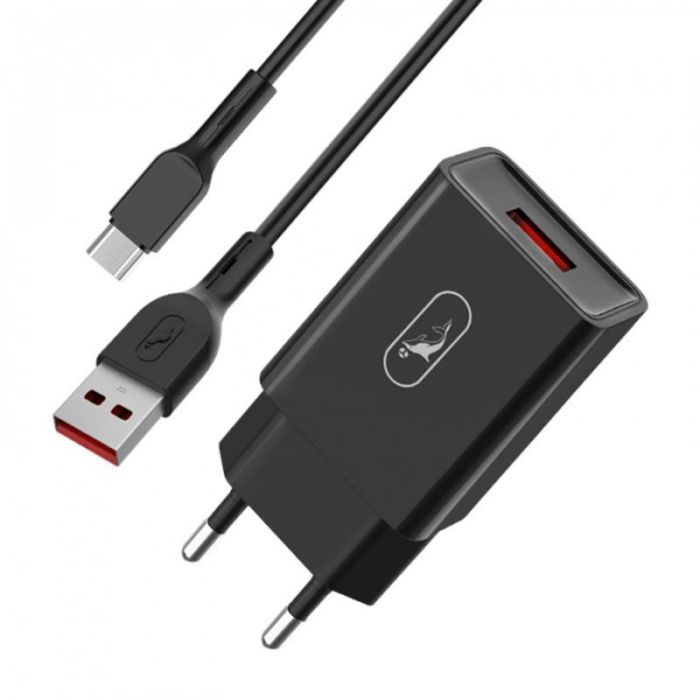 Зарядний пристрій SkyDolphin SC36V (1USB, 2.4A) Black (SDMZP-000176) + кабель microUSB