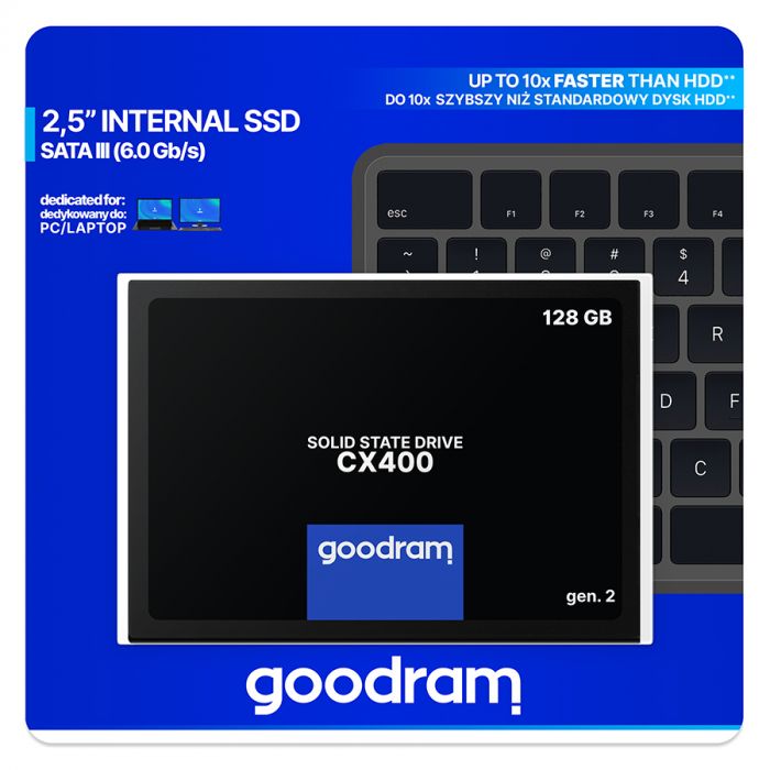 Накопичувач SSD 128GB GOODRAM CX400 Gen.2 2.5" SATAIII 3D TLC (SSDPR-CX400-128-G2)