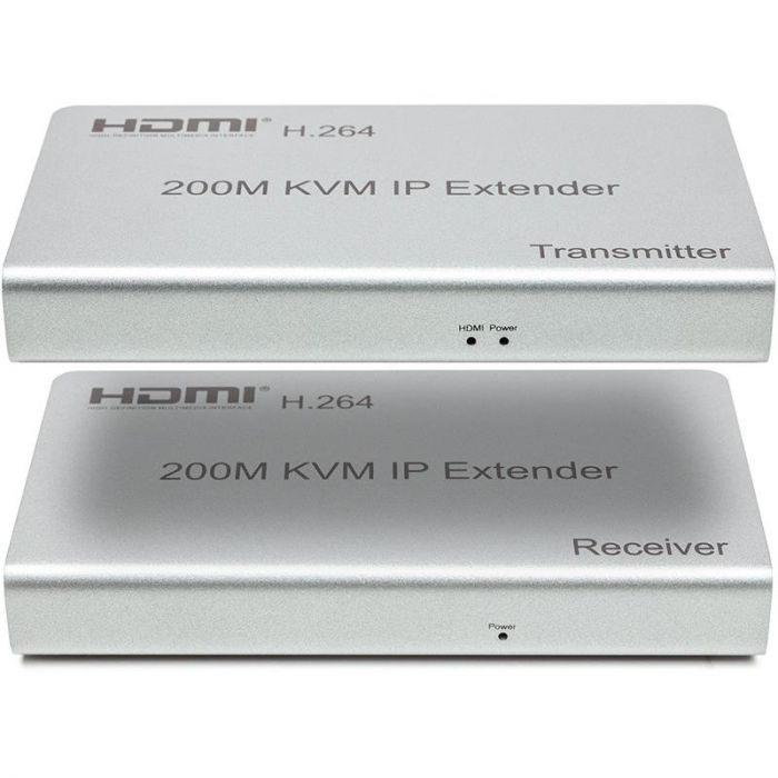 Подовжувач HDMI сигналу PowerPlant HDMI 1080P/60hz, до 200м, через CAT5E/6 (HDES200-KVM) (CA912940)