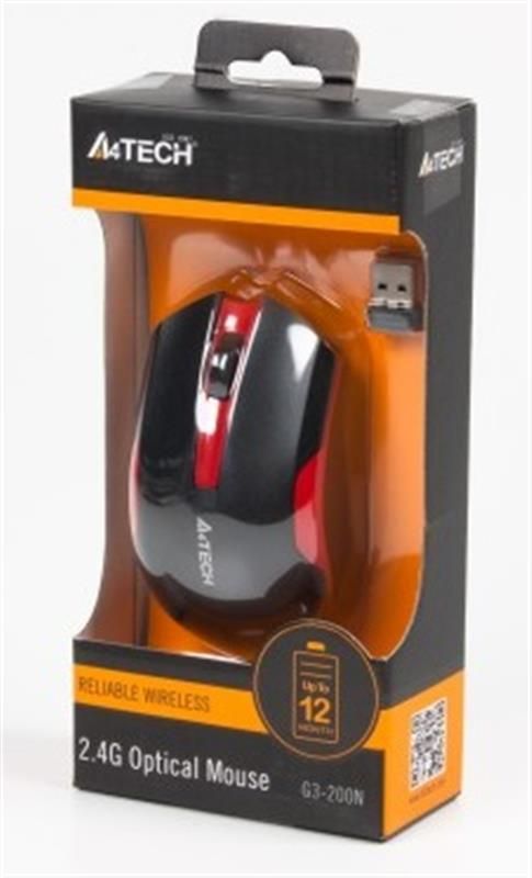 Миша бездротова A4Tech G3-200N Black/Red