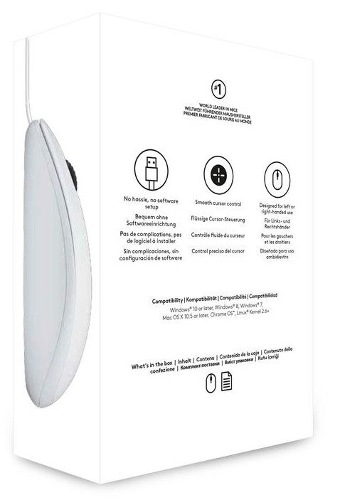 Миша Logitech B100 White (910-003360)